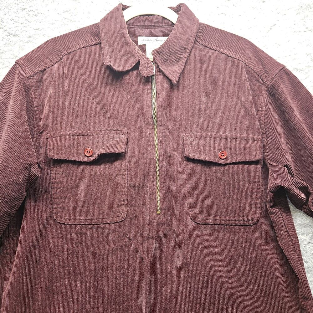 Eddie Bauer Womens Vintage Corduroy Shirt Medium Longsleeve 90s Thick Casual - Picture 2 of 9
